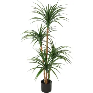 Garvee 4-Foot Artificial Dracaena Tree, Realistic Indoor Tall Dracaena Plant for Home Decor, Adjustable Synthetic Tree Perfect for Photo Backgrounds and Interior Decoration