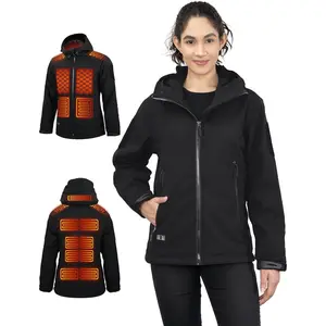 Heated Jacket for Women with Battery Pack, 17 Heat Zones Winter Windproof Soft Shell Heated Jacket Coat