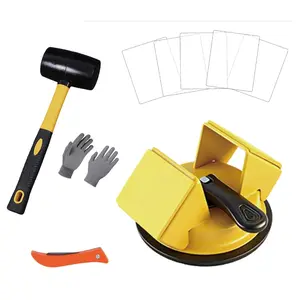 Floor Gap Fixer Tool,2026 Upgrade Heavy Duty Floor Gap Fixer Suction Cup Tool with 10 count Sticky Pads,Rubber Mallet & Slot  for Laminate Vinyl Flooring Tools(Yellow)