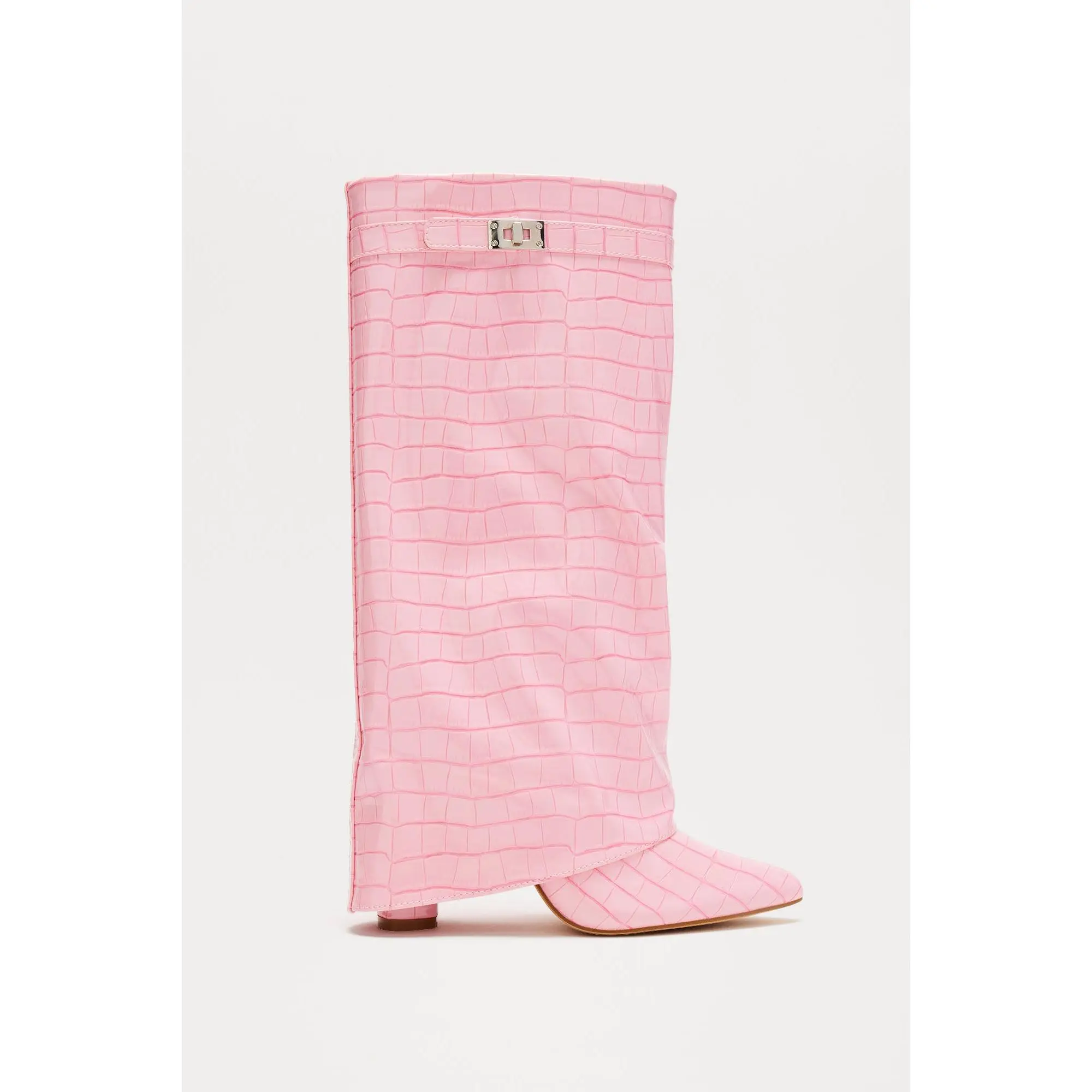 Not The Same Knee High Boots - Pink
