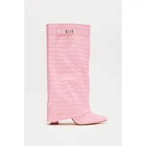 Not The Same Knee High Boots - Pink