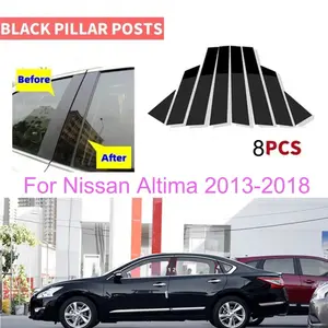 For Nissan Altima 2013-2018, 8Pcs Car Door Window Pillar Posts Cover Black BC Column Sticker Accessories Car Decals