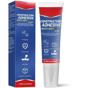 Clear Heavy Duty Construction Adhesive,Cement Glue Squeeze Tube, Versatile Construction Glue for Tile, Floor, Stone, , Wall & More, Pack of 1