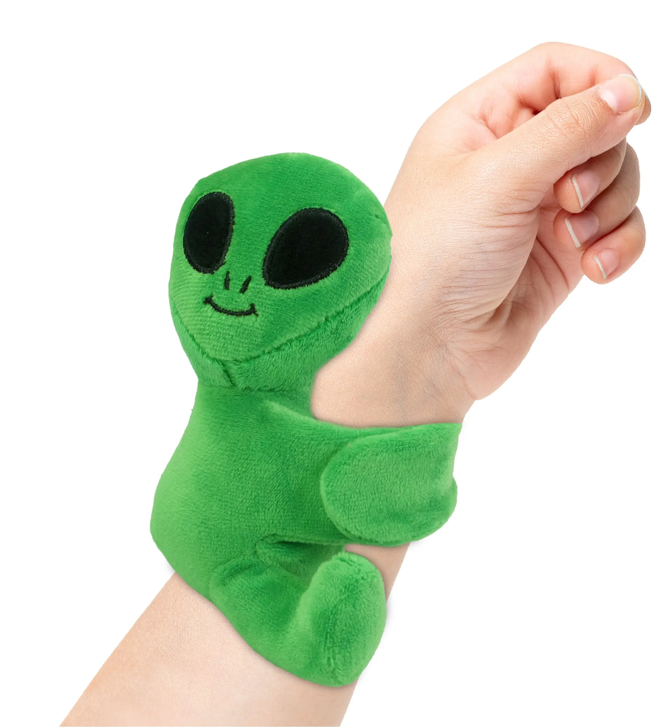 Dollibu Synthetic Alien Slap Bracelet Plush - Bracelet Design with Charming Face, Magnetic Slap Wrist Band, 9.25l×2.8w×4.7h in Stuffed Toy, 4.7 Inches Size, Suitable for 1+ Years Old