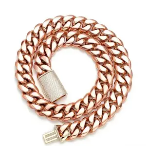Starry Jewelry 14mm-16mm width Miami Curb Cuban Link Chain for Men Women Diamond Button 18K Gold/silver Plated Mens Jewelry Hip Hop Chain  edgarchain thick fashion alphabet pendant