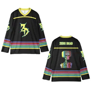 Zeds Dead Rave Jersey, TV Head Effect Hockey Shirt, Retro Edm Festival Outfit