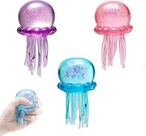 Jellyfish Design Squeeze Stress Ball, FidgetStress Ball, Ice Squeeze Cube-Drop MaltSugar Balls: Sensory Toys for Anxiety andStress