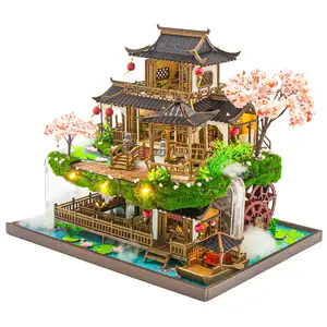 Spilay Miniature Dollhouse Miniature House Kit,DIY Kit Mini Modern Villa Model with Music Box ，Best Christmas Birthday Gift.(Fairy Tale Forest)