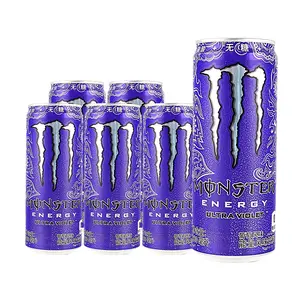 Monster Energy Zero Sugar Grape Drink 330ml Cans - 6 Pack, Bulk Energy Beverage
