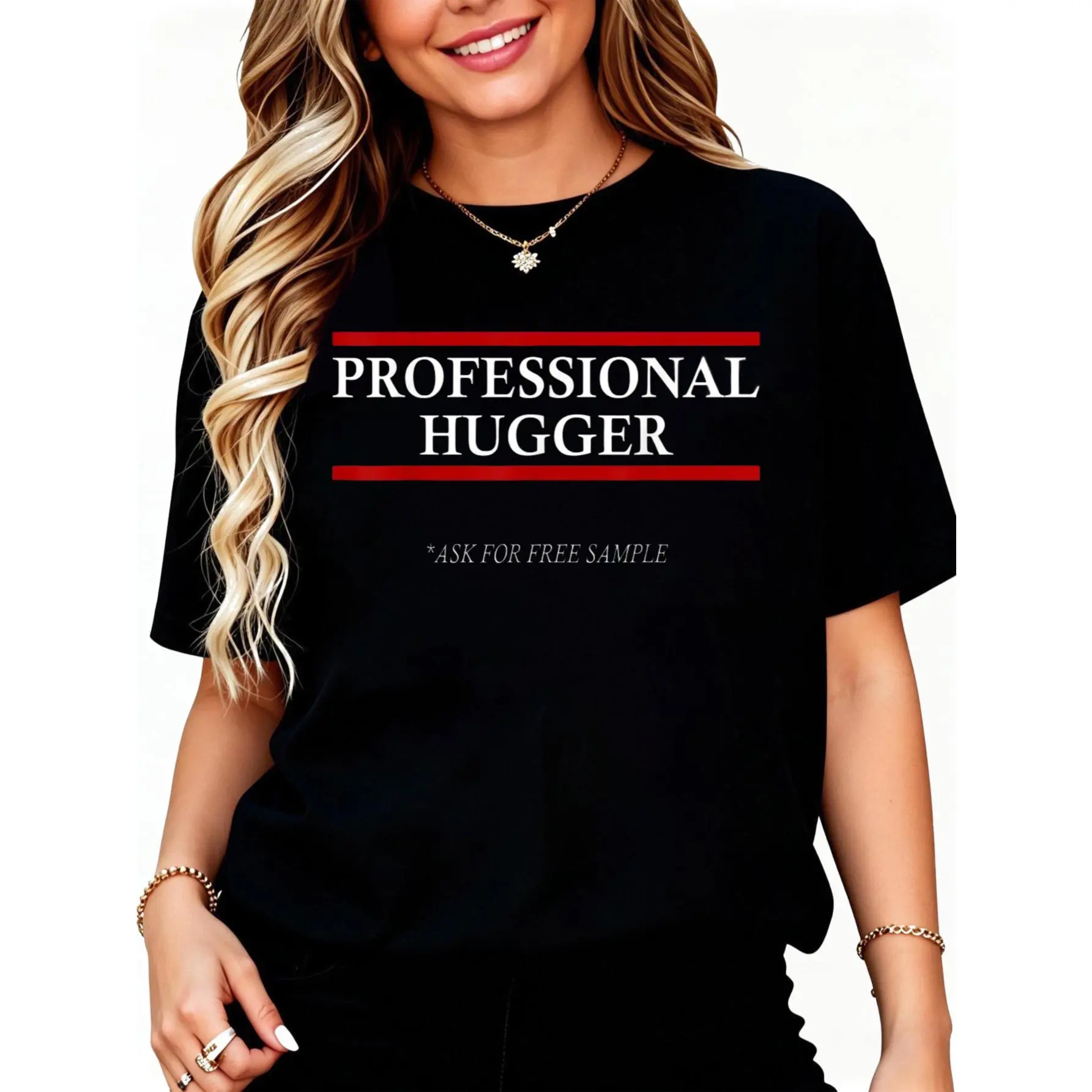 100% Cotton Free Hugs T Shirt- Professional Hugger: For Men Women T-Shirt