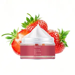 Trstay Strawberry Infused Body Lotion, Vitamin E, Kojic Acid, Glycerin, Moisturizing, Smooth, Non-Comedogenic, Gentle Formula, Daily Use
