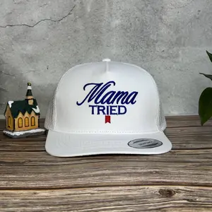 Mama Tried Adjustable Mesh Direct Embroidered Snapback Cap Hat, Fast Shipping, Freeship