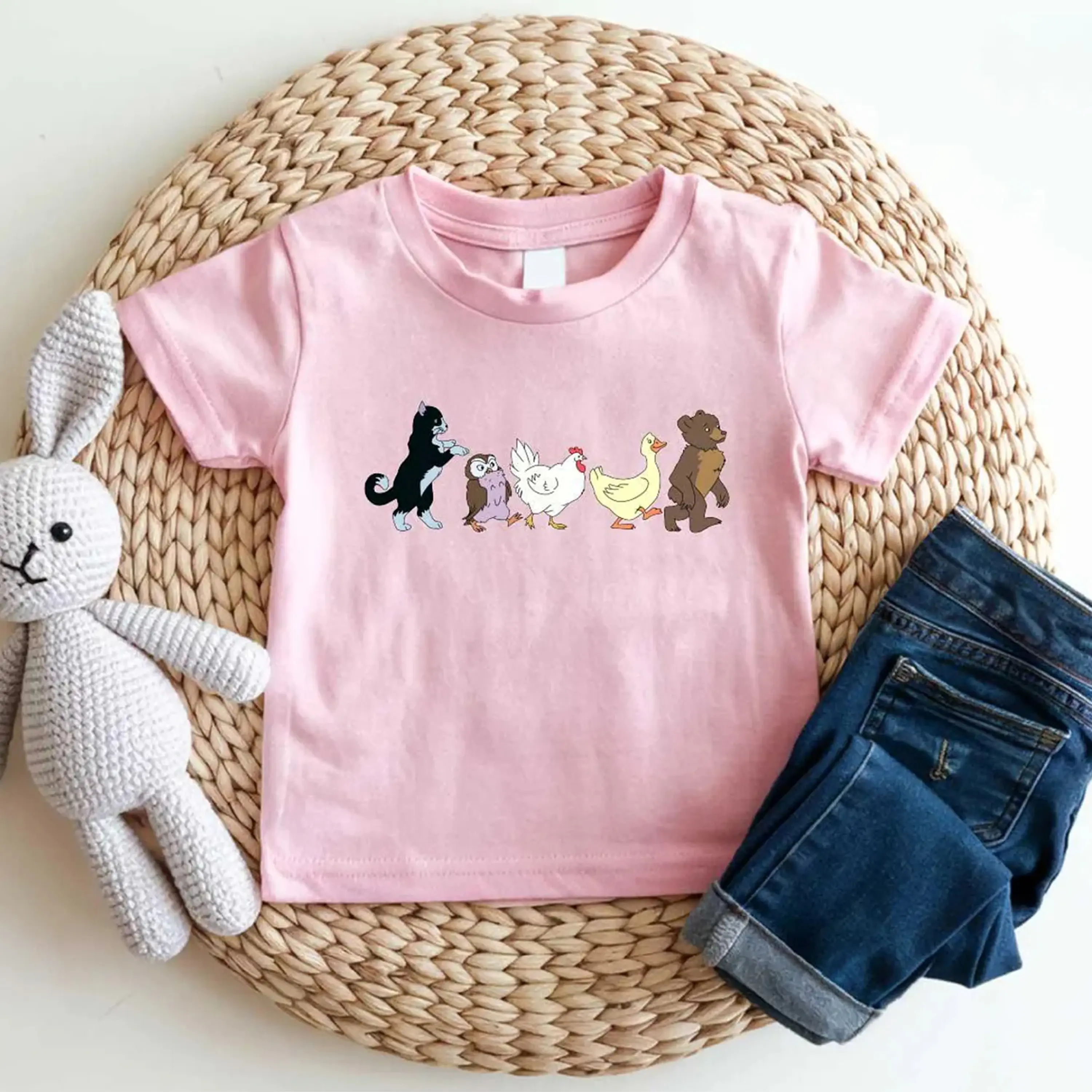 Little Bear Kids T-Shirt, Animal Lover Daughter Shirt, Animated TV Show Shirt, Cute Animal Friends Toddler Shirt, Matching Family Tee