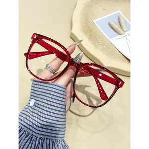 Women's Fashionable Square Frame Eyeglasses, Casual Trendy Anti-blue Light Eyeglasses for Everyday Use, Fashion Accessories for Outdoor Activities, Stylish Square Frames