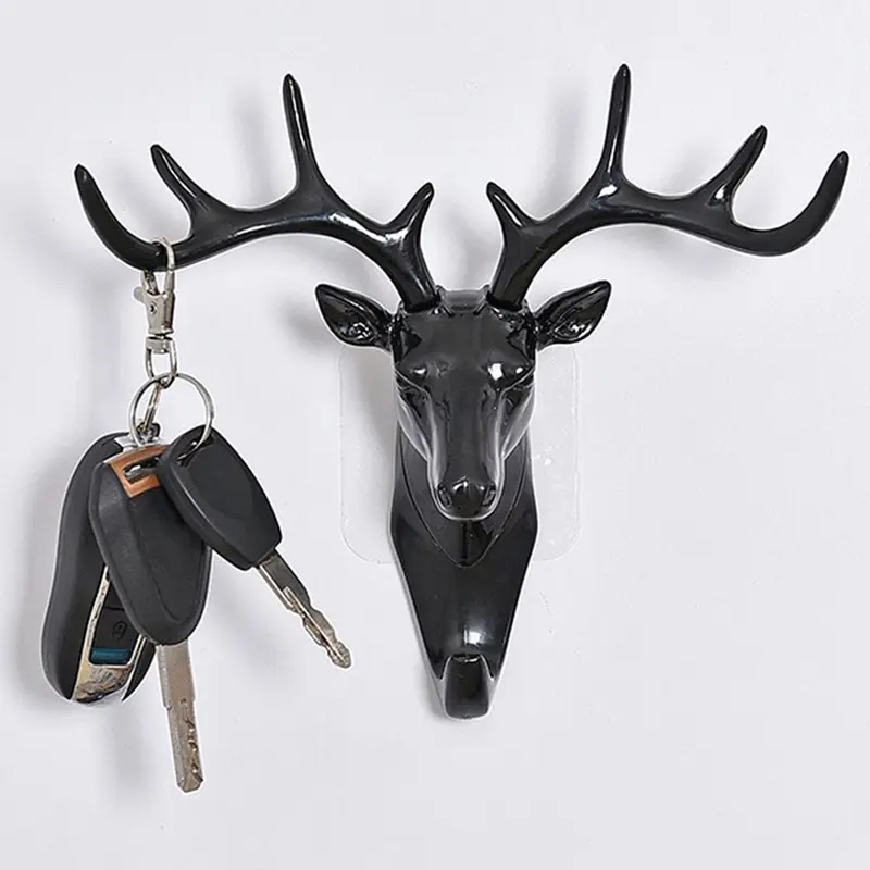 Christmas Deer Antler Shaped Wall Mounted Hook, Creative Wall Hanging Storage Hook, Decoration Storage Rack for Home Living Room Bedroom, Home Organizer Hook, Wall Mount Hooks