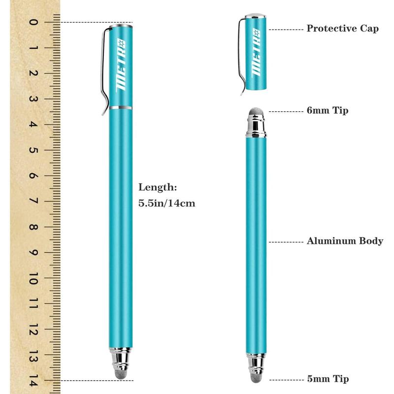 Universal Stylus Pens for Touch Screens - High Sensitivity Capacitive Stylus Fiber Tips 2 in 1 Touch Screen Pen with 8 Extra Tips for iPad  Android Phone Chromebook  Touchscreen Tablets