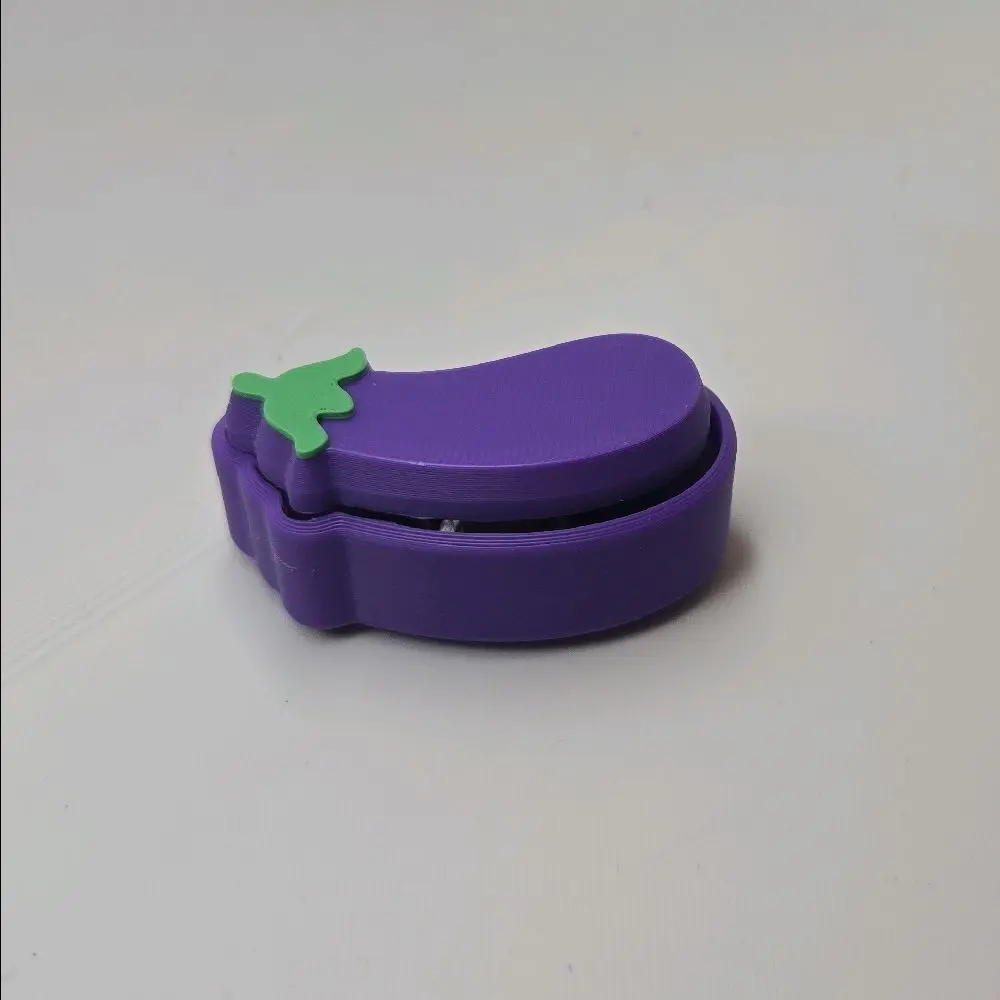 3D-Printed Eggplant Emoji Fidget Clicker | Keychain & Desk Versions