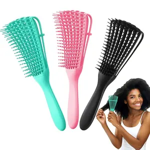 LMMAKE Clean Wide Tooth Comb With ToughMaterial Detangling Brush Flexible Bristles Curved Hollow Body Scalp Massaging Reducing Breakage Smoothing Frizz Distributing Haircare Products Fast Styling Multi Use For Wet Dry Hair