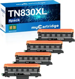myCartridge TN830XL 4-Pack High Yield Black Toner Cartridge with Smart Chip for Brother DCP-L2640DW HL-L2400D MFC-L2760DW Printers