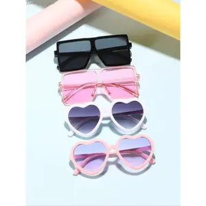 Cute Heart Shaped Kids Glasses, Lightweight Sturdy Frame Eyewear, Fashion Lovely Design, Ideal Daily Wear Accessories for Children 4-8 Years Old, Perfect for Daily Going Out, Party Gathering and Cute Outfit Matching, Glasses Kid, Little Kid Glasses