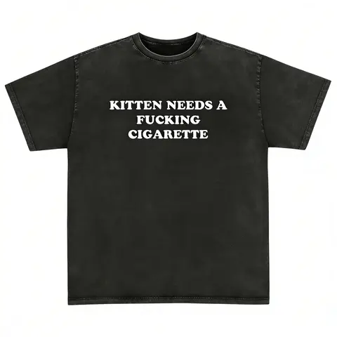 Kitten Needs A Cig Shirt - Unisex Cotton Tee, Funny Shirt, Cat Shirt