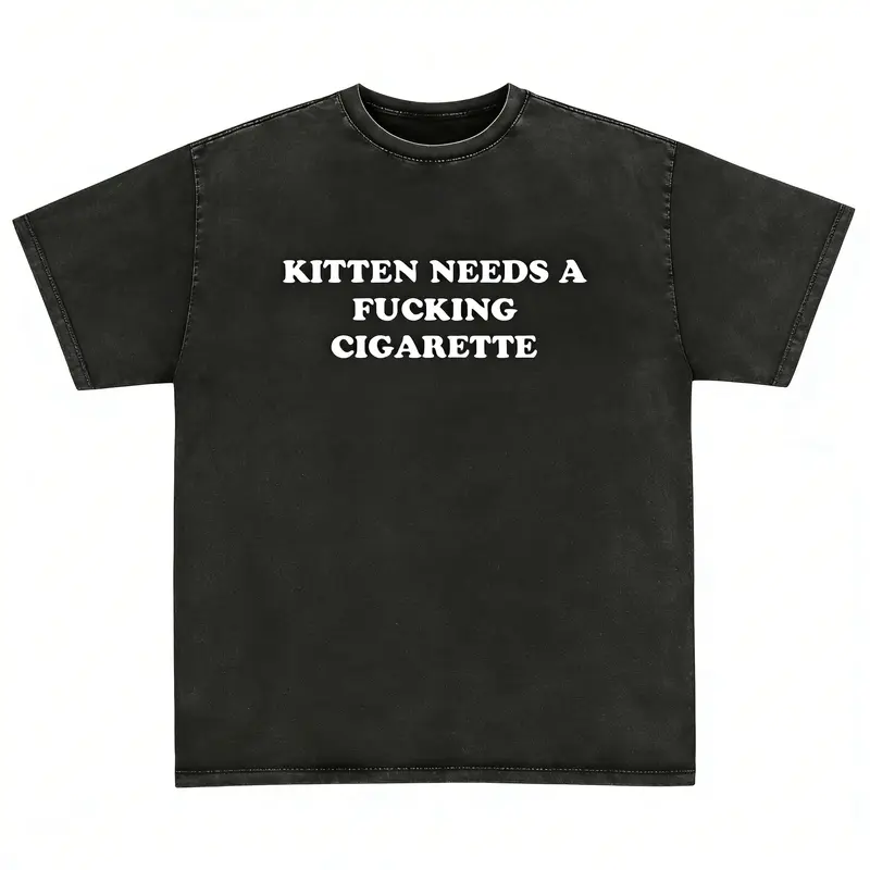 Kitten Needs A Cig Shirt - Unisex Cotton Tee, Funny Shirt, Cat Shirt