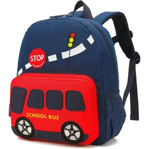 Z-CPA23  Car Dinosaur Kids Toddler Backpack for Boys and Girls Children Waterproof Preschool Bag(Red Scool Bus)