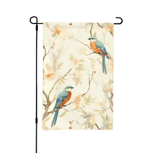 Bird Pattern Garden Flag without Stand, 1 Count Artistic Style Realistic Ink Painting Elegant & Exquisite Garden Flag, Outdoor Decoration for Home Garden Yard Lawn, Garden Accessories