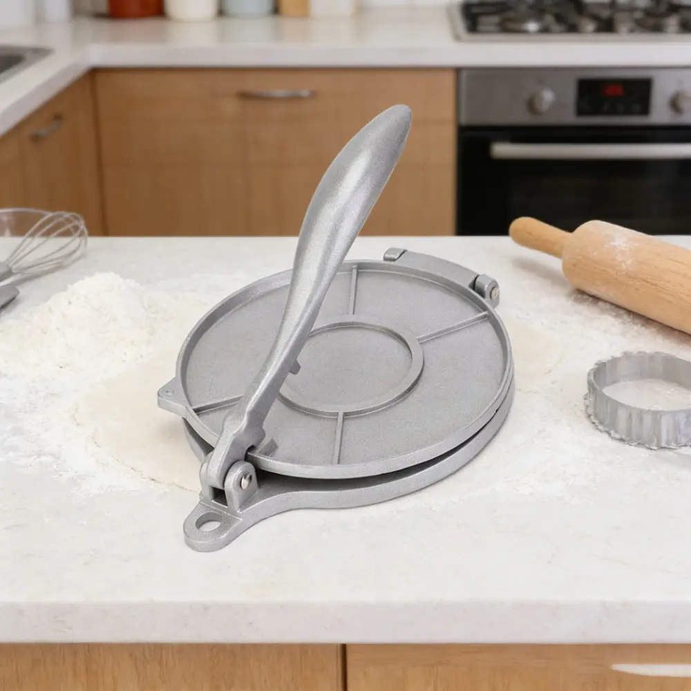 Manual Pressing Machine 16/20 Cm Two Size Options Aluminum Alloy Pizza Pie Maker Tool, Mexican Tortilla Dough Press, Homemade Pancake Kitchen Utensil