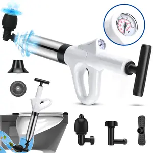 Toilet Plunger Blaster，High-Pressure Pneumatic Drain Unclogger，Plunge Blaster，Plungers for Bathroom, Toilet.Sink, Floor, Kitchen Clogged .Air Plunger with Air Pressure Gauge for Safety and Durability