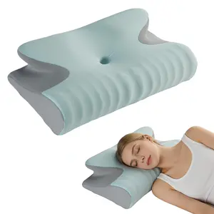 23.6"x15"x5.1" Memory Foam Cervical Pillow for Neck Support, Ergonomic Contour Bed Pillow – Cooling Breathable Washable Cover, Orthopedic for Side, Back & Stomach Sleepers