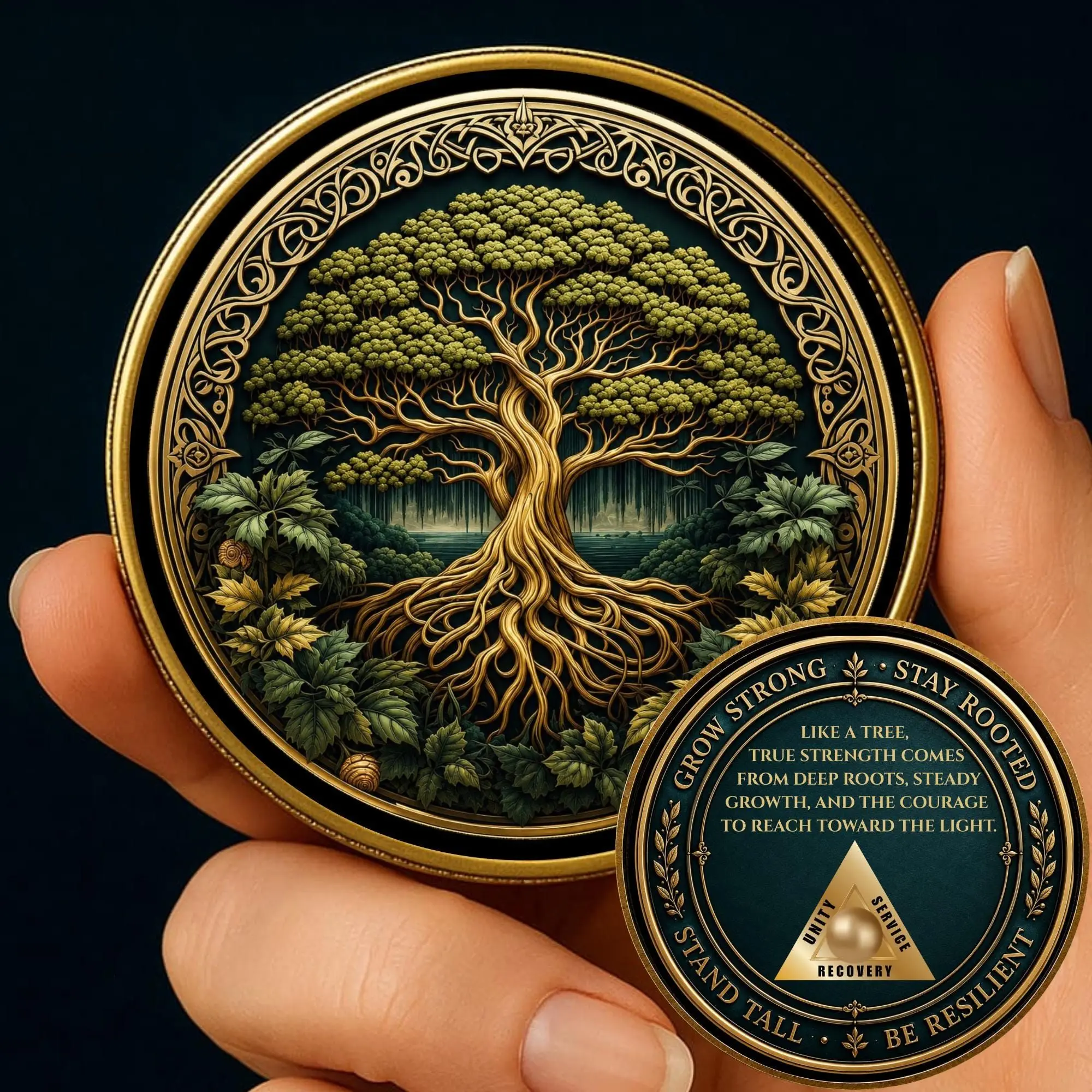 Sobriety Coin AA Recovery Gift - Personalized Sober Token Strength Coin Sobriety Milestone Gift