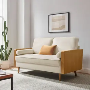 Kellan Performance Velvet Loveseat in Walnut Alabaster