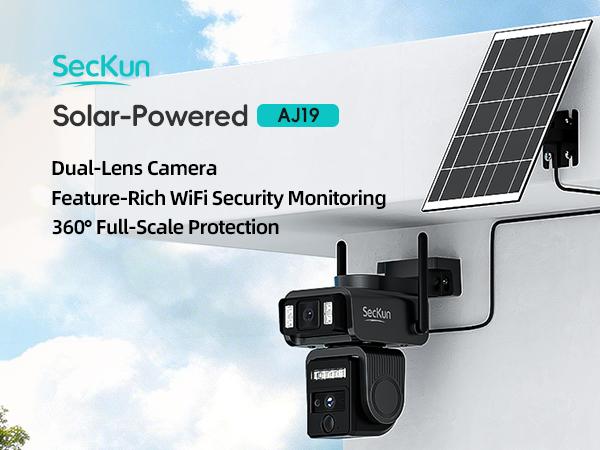 4pc 2K Solar Powered PTZ Cameras with Dual Lenses, 360° Pan-Tilt, Color Night Vision, Active Siren & Spotlight, Auto Tracking, PIR Motion Alerts, 2-Way Audio, IP66 Waterproof, SD/Cloud Storage