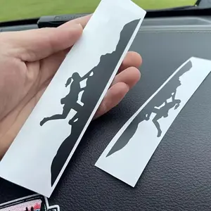 Cartoon Climbing Silhouette Car Sticker, Car Window Decal, Car Exterior Decoration Accessories for Jeep, SUV, Truck, Van, Car Decals