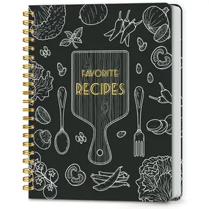 Blank Cookbook Notebook to Write in Your Own Recipes, Full Page Spiral Hardcover Personal Cookbook Organise, Journal Hold 140 Recipes