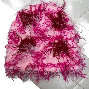 Pink/White Fuzzy Beanie