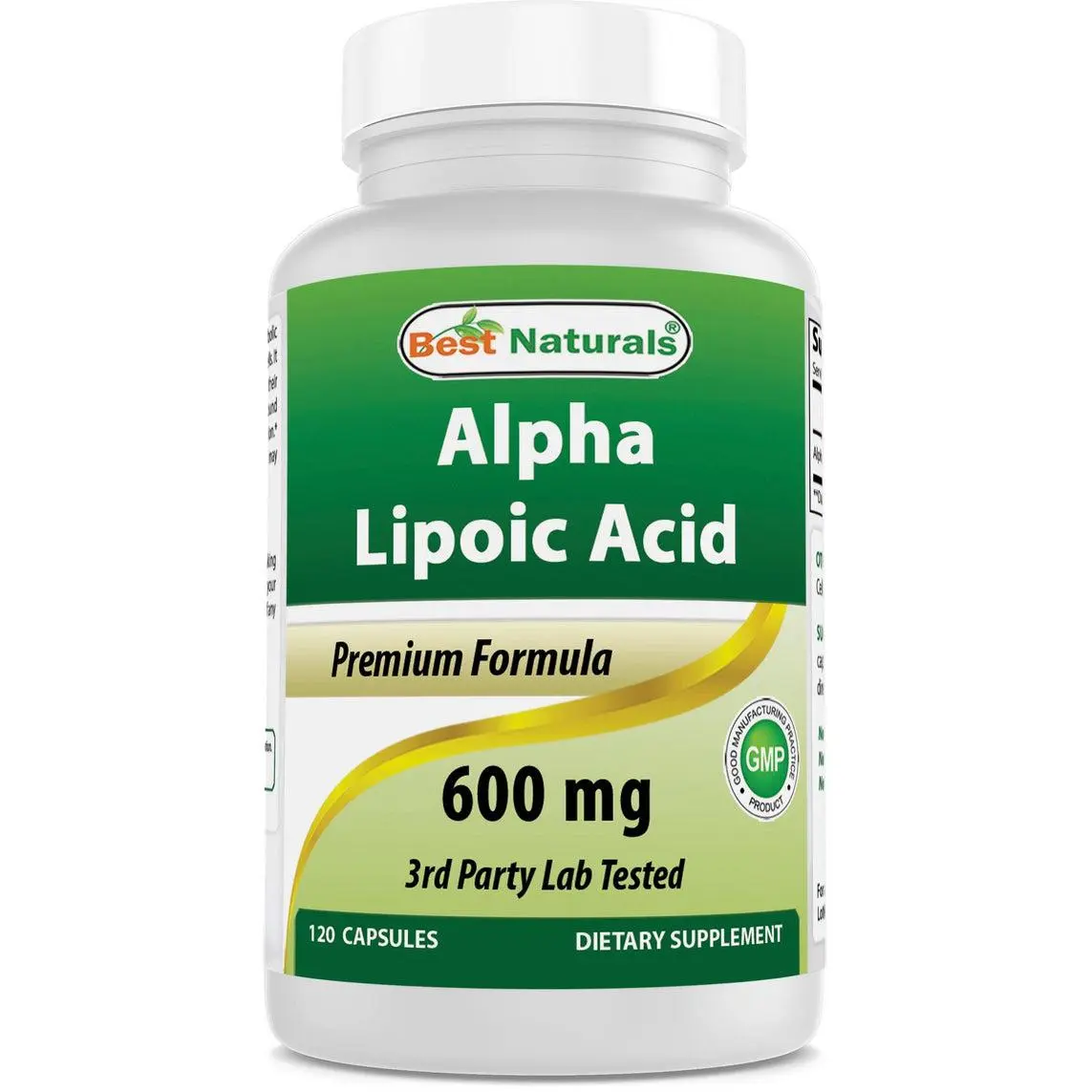 Best Naturals Alpha Liopic Acid 600 mg 120 Count - ALA Alpha Lipoic Acid Powerful Antioxidant