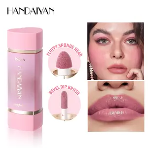 Handaiyan Long-Lasting Matte Dual-Ended Liquid Blush, Easy-To-Apply Lip & Cheek Makeup, Versatile Two-In-One Blush for Natural Look