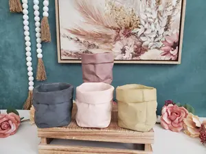 Paper Bag Concrete Planter