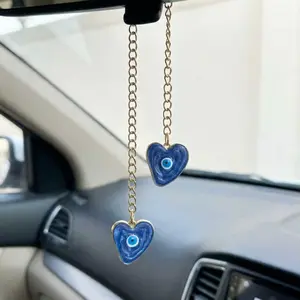 Evil Eye Car Charm, Elegant Rearview Mirror Accessory, Car Ornament, Car Decor, Car Trinkets, Automotive Decoration, Perfect Gift for Auto Enthusiasts & Stylish Drivers