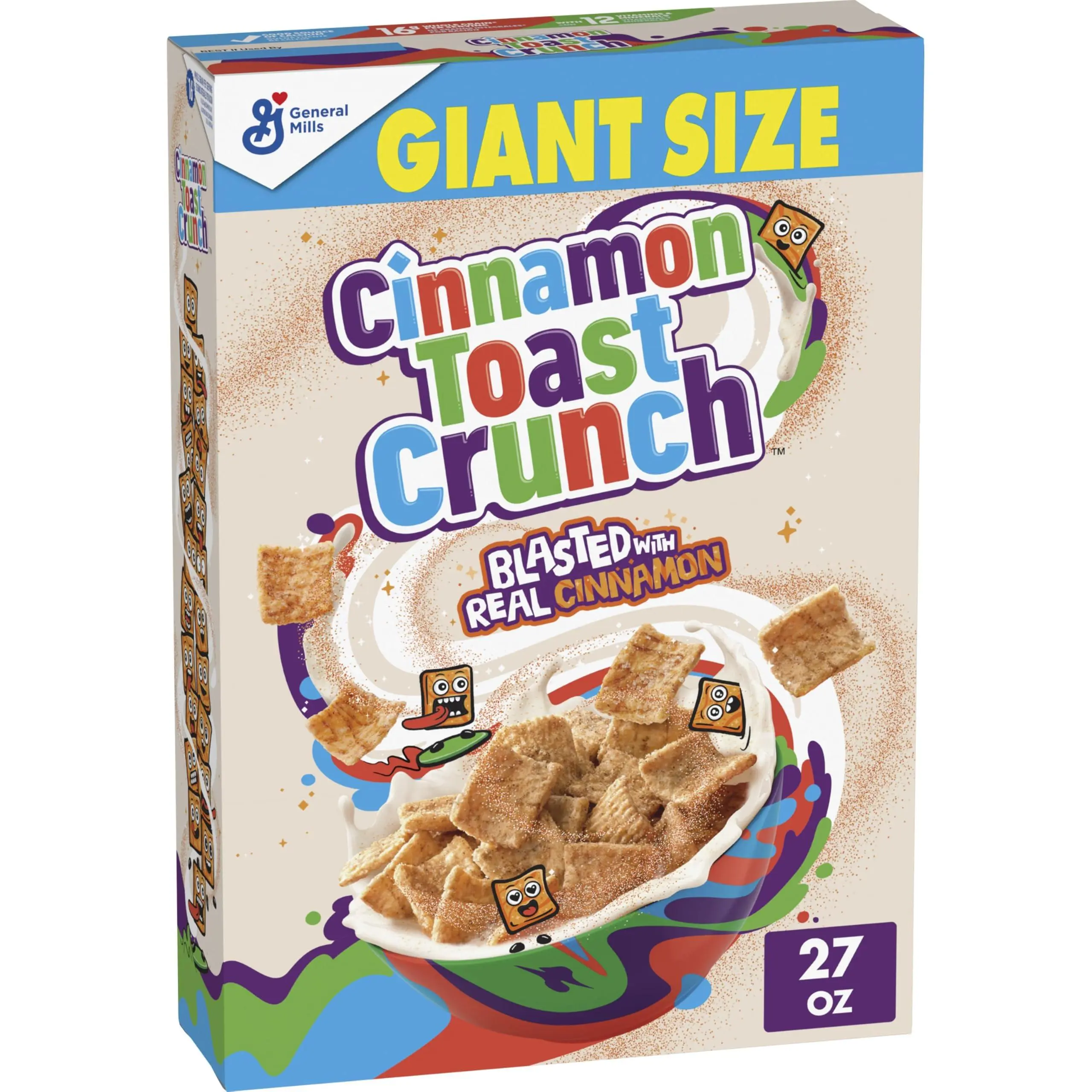 Cinnamon Toast Crunch Breakfast Cereal - Crispy Cinnamon-Flavored Giant Size Box, 27oz