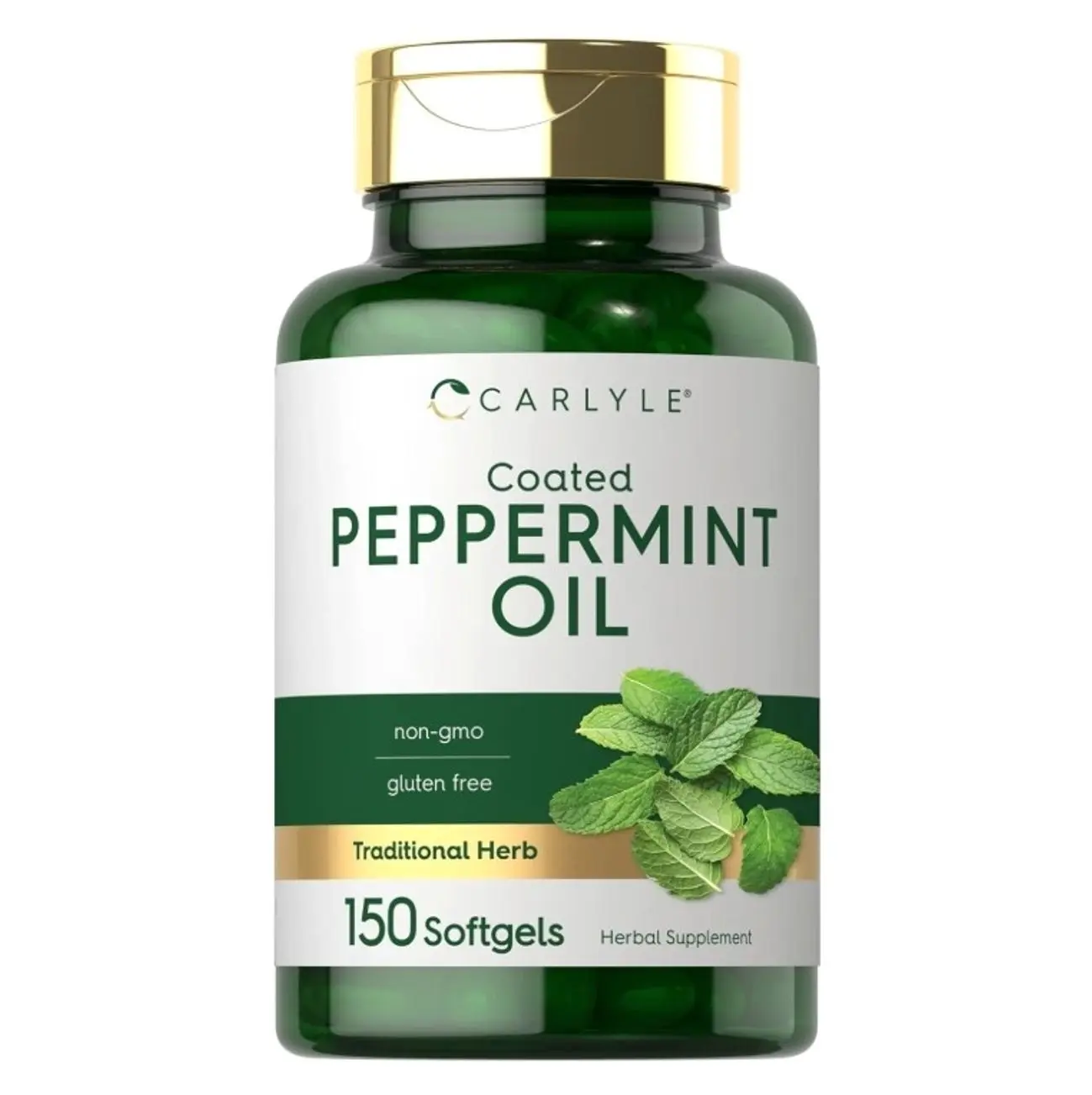 Peppermint Oil Capsules | 150 Softgels | Herbal Supplement | Non-GMO, Gluten Free