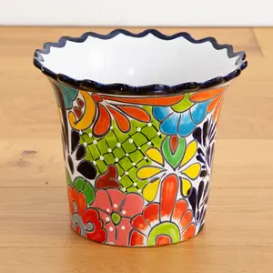 10" x 12" Handmade Mexican Talavera Ceramic Planter 10" x 12" Handmade Mexican Talavera Ceramic Planter