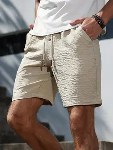 Men's Lightweight Linen Casual Shorts, Breathable Summer Beach Belted Waist Bag, Loose Fit, Comfortable and Stylish