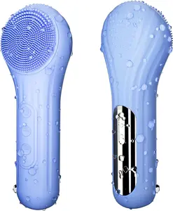 Electric Facial Cleansing Silicone Brush with 5 Modes, Heatable Vibrating Face Scrubber with Massage, Silicone Face Scrubber for Women & Men, Electric Facial Cleanser for Deep Cleansing, Gentle Exfoliating Mothers Day Gift