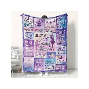 Vibrant Dance - Themed Blanket for Girls – “Just a Girl Who Loves to Dance” Quote Design, Perfect for Dance Enthusiasts & Ballet Lovers
