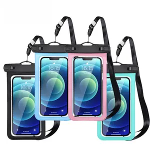 Waterproof phone pouch, two transparent waterproof phone cases with hanging straps, suitable for iPhone, winter swimming, cruises, diving, kayaking, hot springs soaks, and essential items for spa trips.