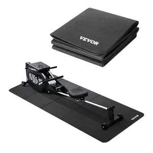 VEVOR Foldable Walking Pad Treadmill Mat, 1/4" Thick, 24" x 68" Exercise Equipment Mat for Elliptical on Carpet Hardwood Floor, High Density PVC Floor Protector, Waterproof and Non-slip for Home Gym