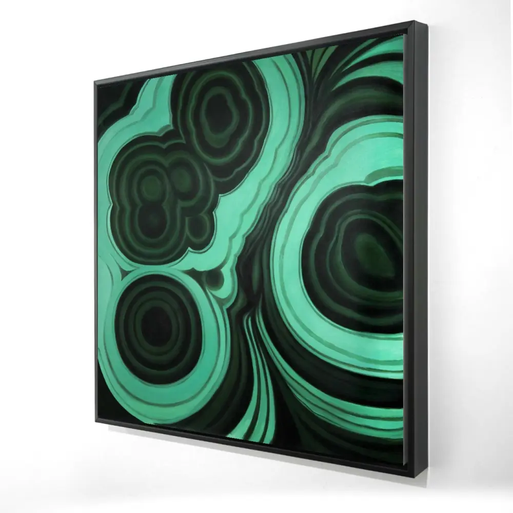Begin Home Decor 2081-2424-MN4 24 x 24 in. Malachite Stone Canvas - Green Bedroom Shapes Framed Decor